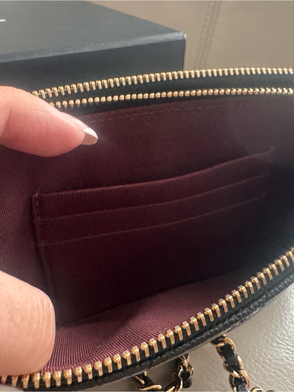 CHANEL Black Quilted Leather Clutch/Wallet on Chain with Gold-Tone Hardware - Picture 12 of 16